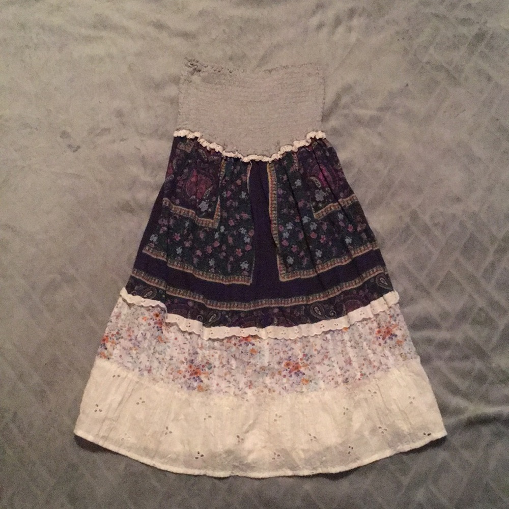 A strapless dress